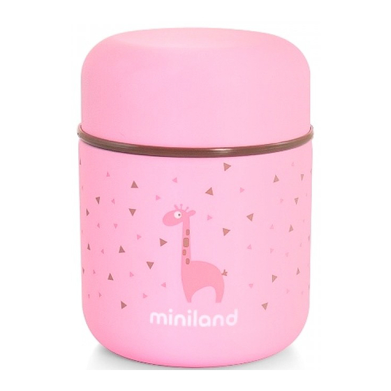 miniland Silky Food Thermos Mini Instructions For Use