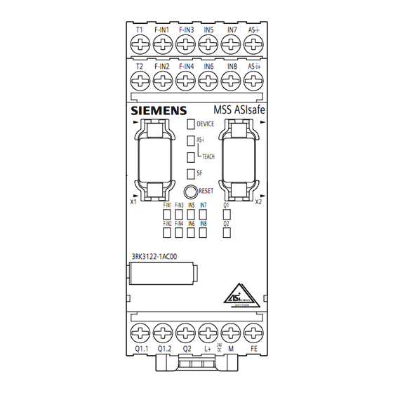 Siemens SIRIUS MSS Basic 3RK3111 Operating Instructions Manual