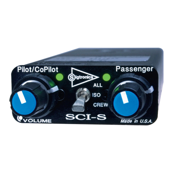 Sigtronics SCI-S6 Operating Instructions