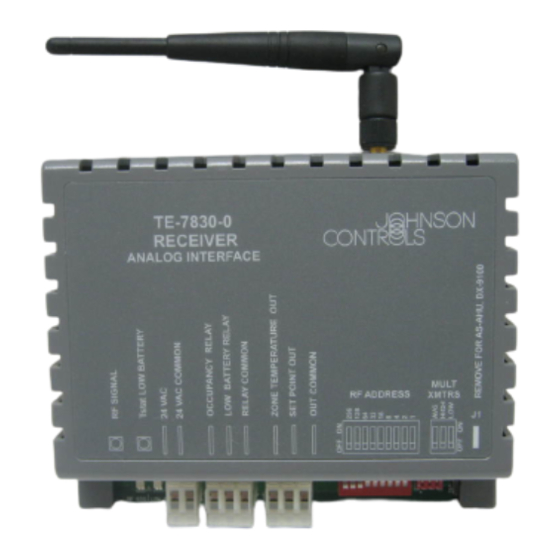 Johnson Controls TE-7800 Series Installation Instructions Manual