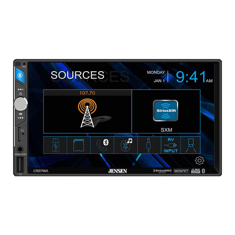 Jensen CR271ML - Media Receiver Manual