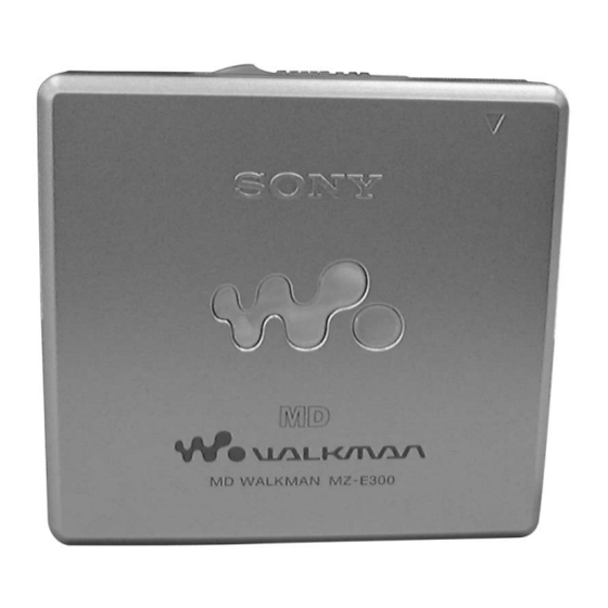 Sony Walkman MZ-E300 Service Manual