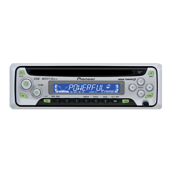 User Manuals: Pioneer DEH-1650XU/ES CD Player