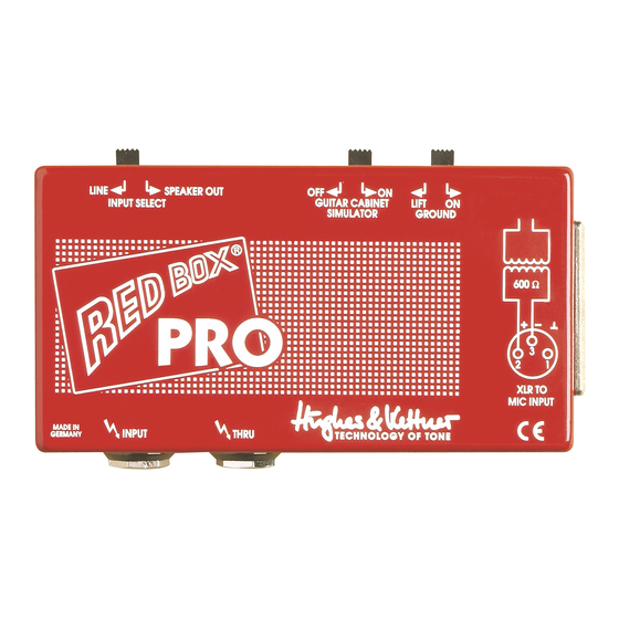 Hughes & Kettner Red Box Pro Instruction Manual