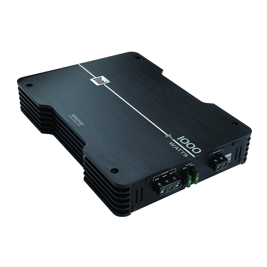 Dual XPE1700, XPE2700, XPE4700 - Mobile Power Amplifiers XPE Series Manual