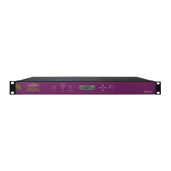 Studio Technologies 5401 Dante Master Clock User Manual