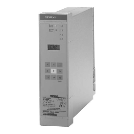 Siemens SIPROTEC 7SD600 System Manual