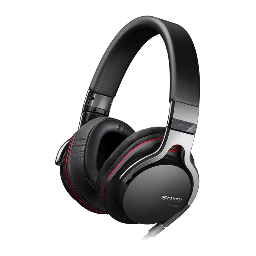 Sony MDR-1RNC - Noise Canceling Headphones Operating Instructions