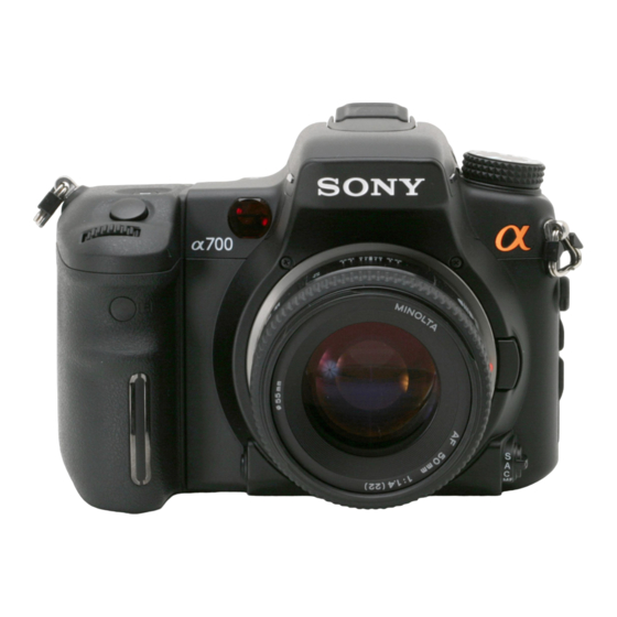 Sony DSLR-A700 User's Manual / Troubleshooting