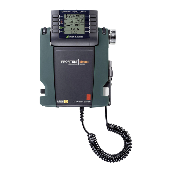 Gossen MetraWatt PROFITEST MBASE MTECH Operating Instructions Manual