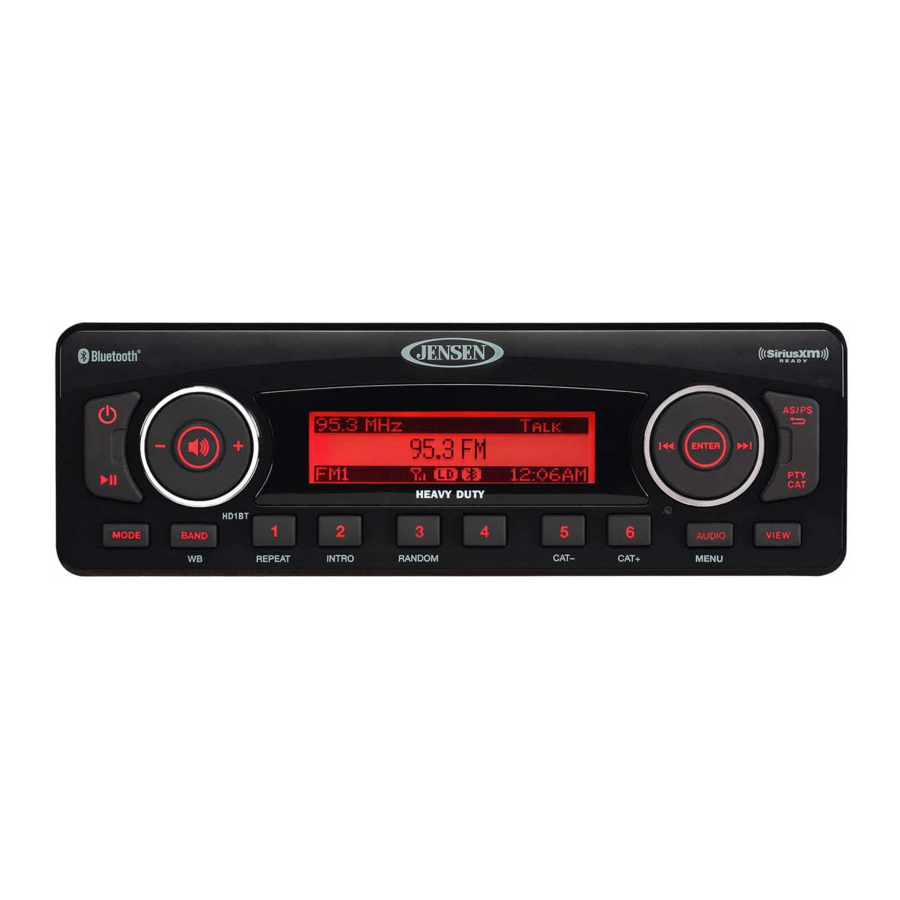 ASA Electronics Jensen HD1BT Quick Reference Manual
