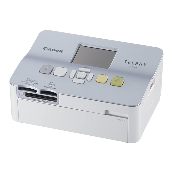 Canon SELPHY CP780 Supplementary Manual