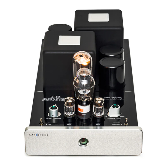 Cary Audio Design CAD-805AE Owner's Manual