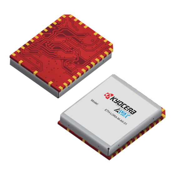 User Manuals: AVX ethertronics ETH-LORA-M-AX-01 Module