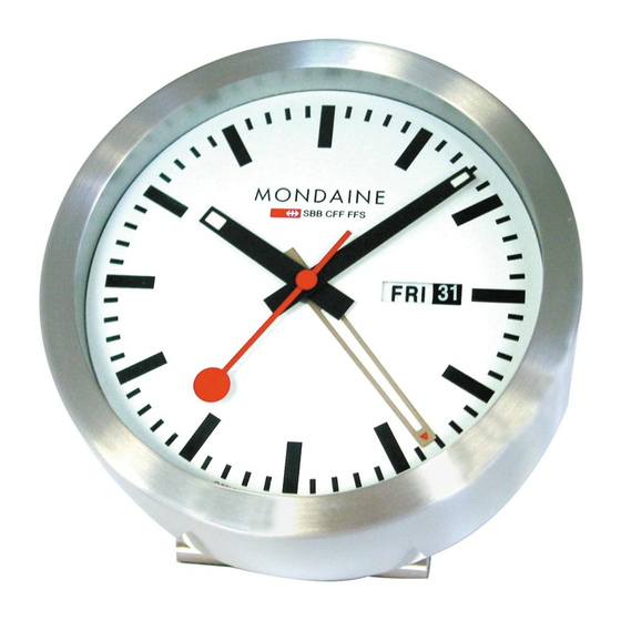 mondaine MINI CLOCK WITH DAY DATE & ALARM Instruction Booklet