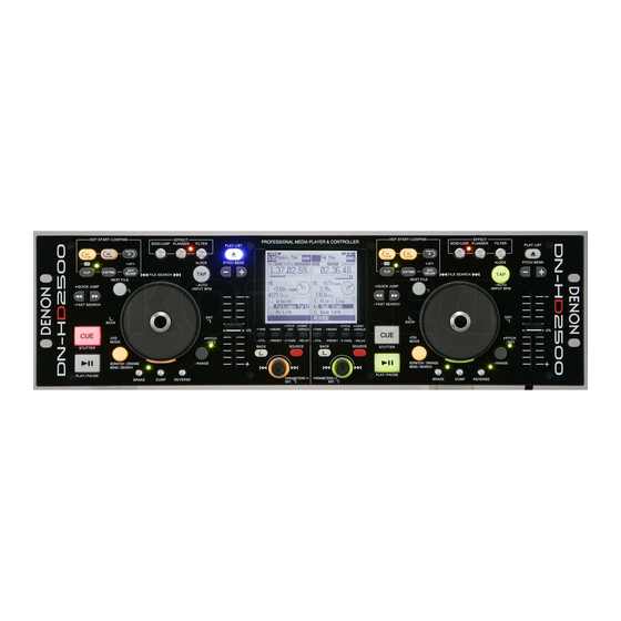 Denon DNHD2500 - Dual DJ MP3 Player Manuals