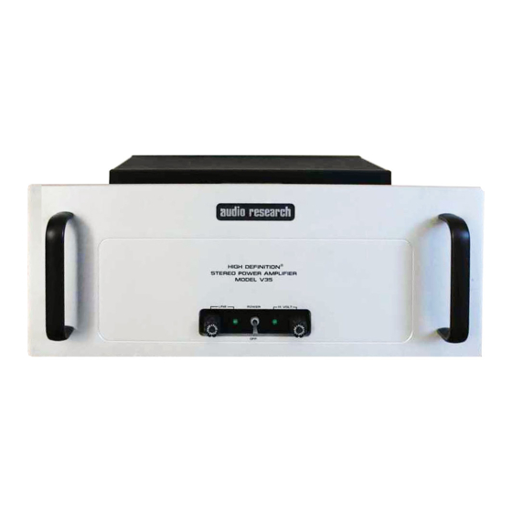 Audio Research V35 Owner's Manual
