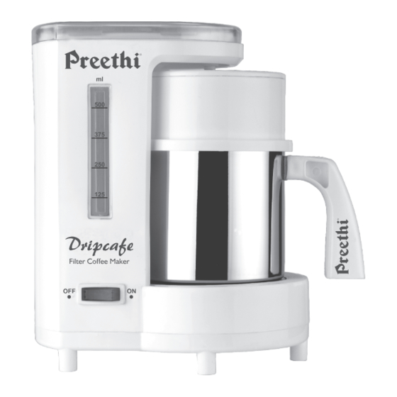 Preethi Drip CaféMG 208 Instruction Manual