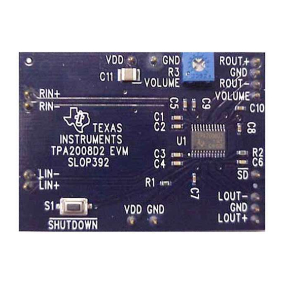 Texas Instruments TPA2008D2 User Manual
