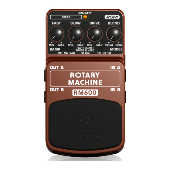 Behringer ROTARY MACHINE RM600 User Manual