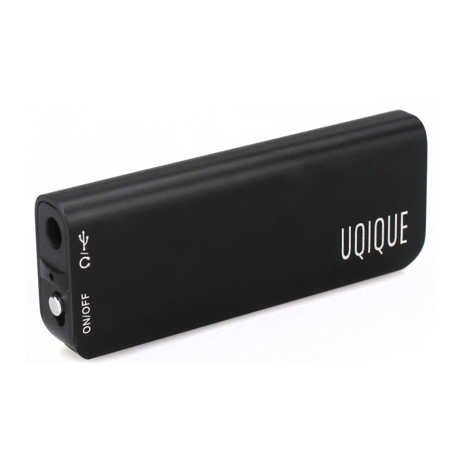 Uqique UQ-VR898 - Digital Voice Recorder Manual