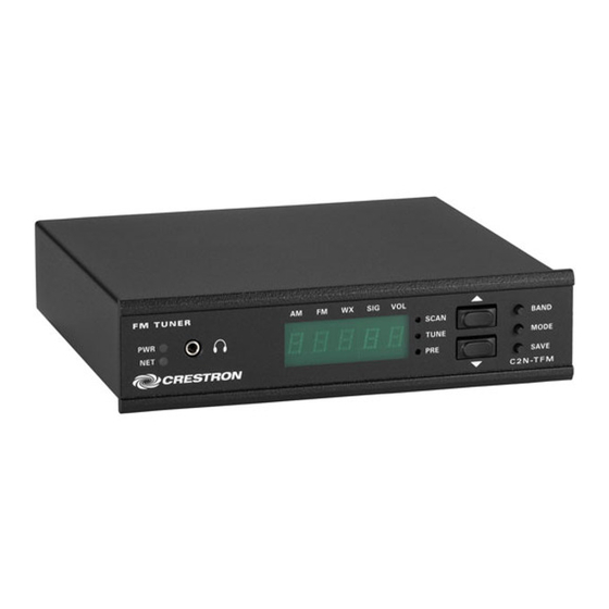 Crestron AM/FM/TV Tuner Operating Manual