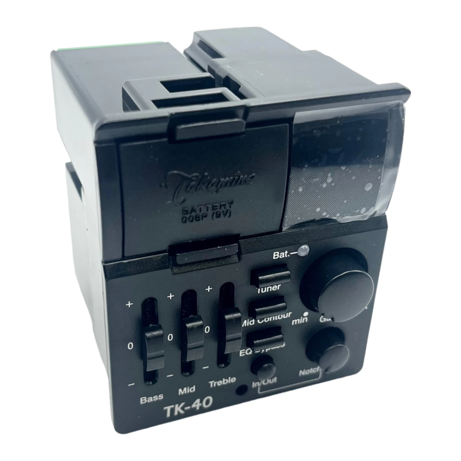 Takamine TK-40 Preamp - Preamplifier Manual