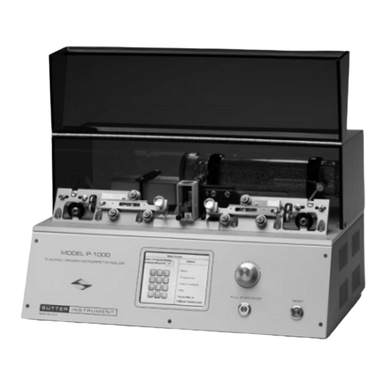 Sutter Instrument P-1000 Operation Manual