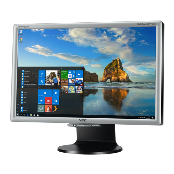 NEC MultiSync 20WGX2 User Manual