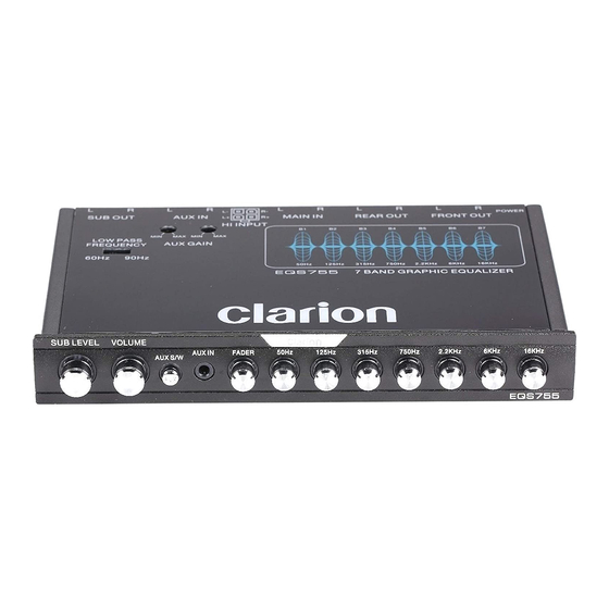 Clarion EQS755 Owner's Manual & Installation Manual