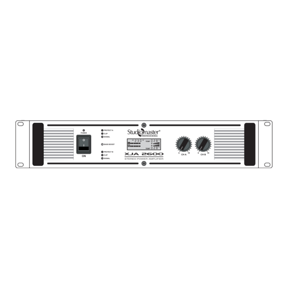 Studiomaster Professional XJA 2600 Instruction Manual