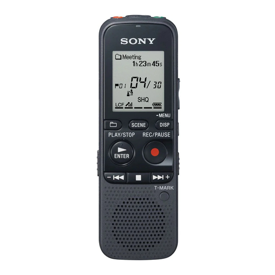 Sony ICD-PX312 Quick Start Manual