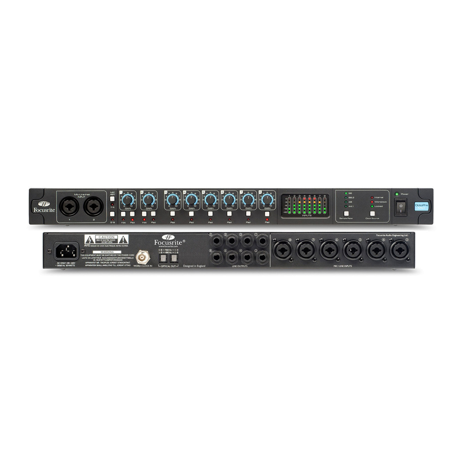 Focusrite OctoPre MkII Manual