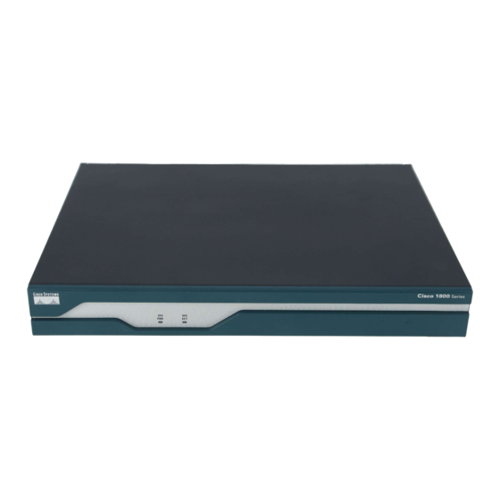 Cisco 1801/K9 - 1801 Integrated Services Router Hardware Installation Manual