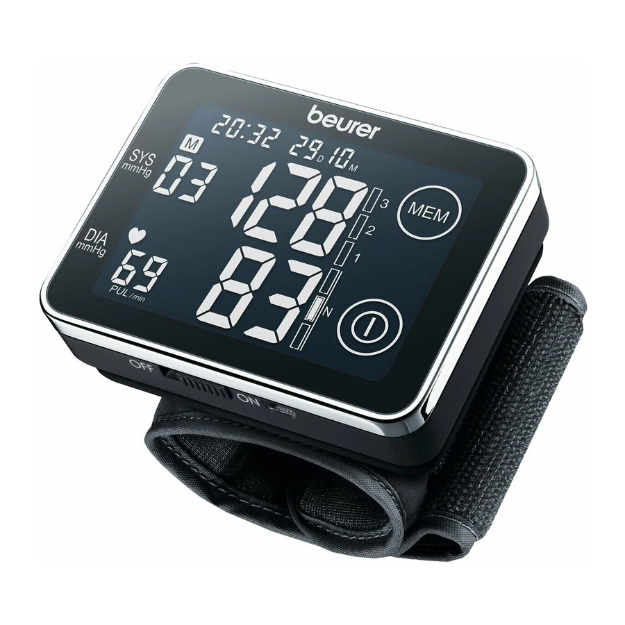 Beurer BC 58 - Wrist blood pressure monitor Manual