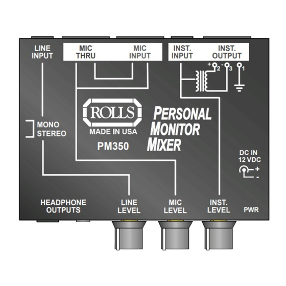 Rolls PM350 Owner's Manual