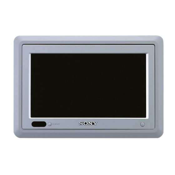 Sony XVM-H65 Operating Instructions  (primary manual) Operating Instructions Manual