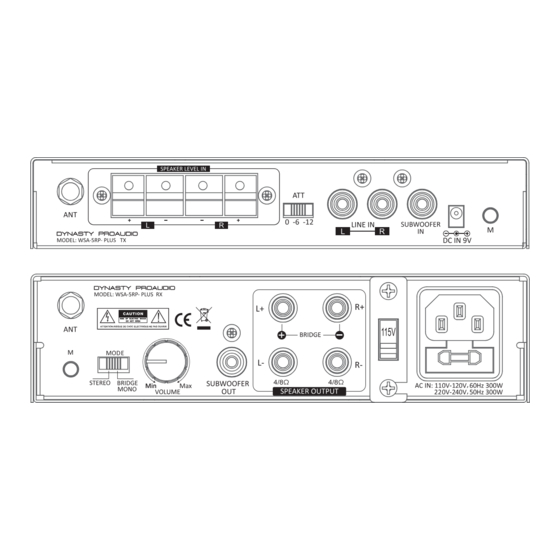 Dynasty ProAudio WSA-5RP-PLUS Manuals