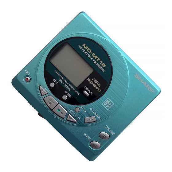 Sharp MD-MT18H Operation Manual