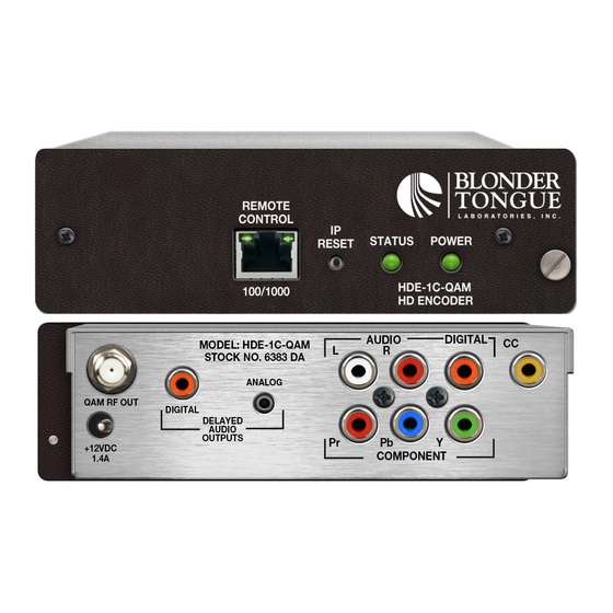 Blonder tongue HDE-CHV-QAM/IP User Manual