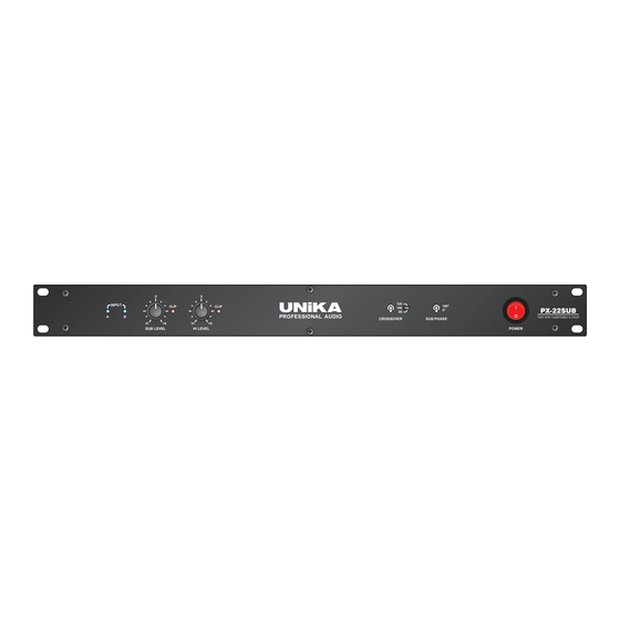 Unika PX-22SUB User Instructions