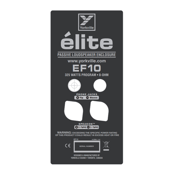 YORKVILLE EF15 Service Manual