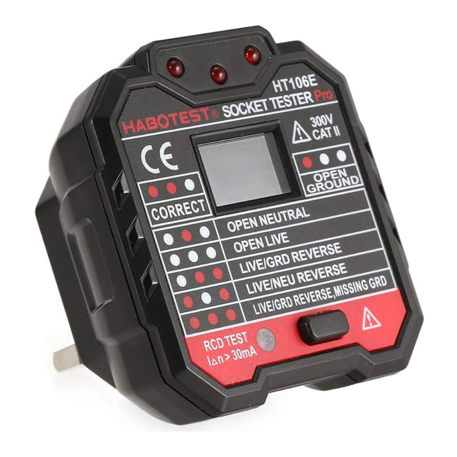 KAIWEETS HT106E - RECEPTACLE TESTER MANUAL