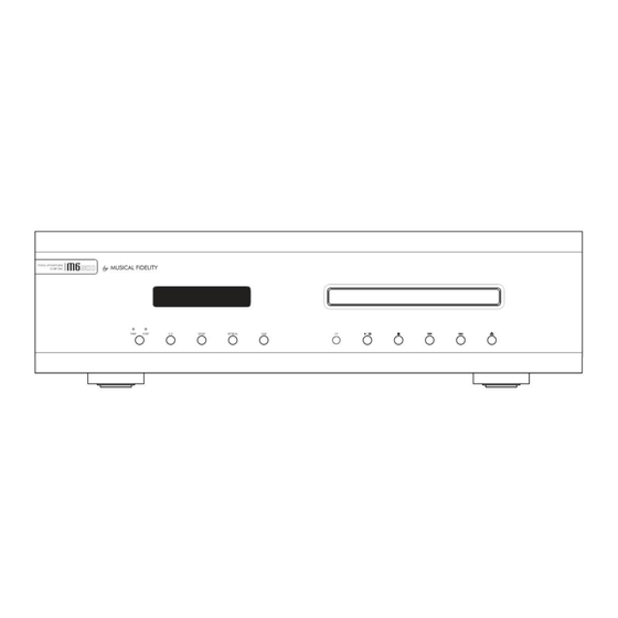 Musical Fidelity M6SCD Instructions For Use Manual