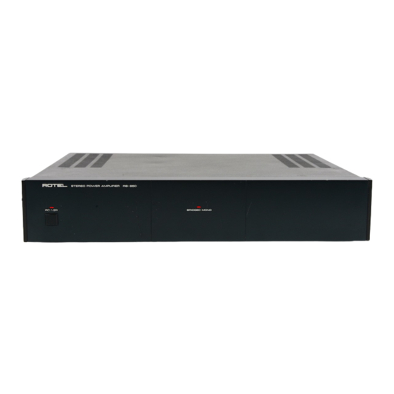 Rotel RB-850 Owner's Manual