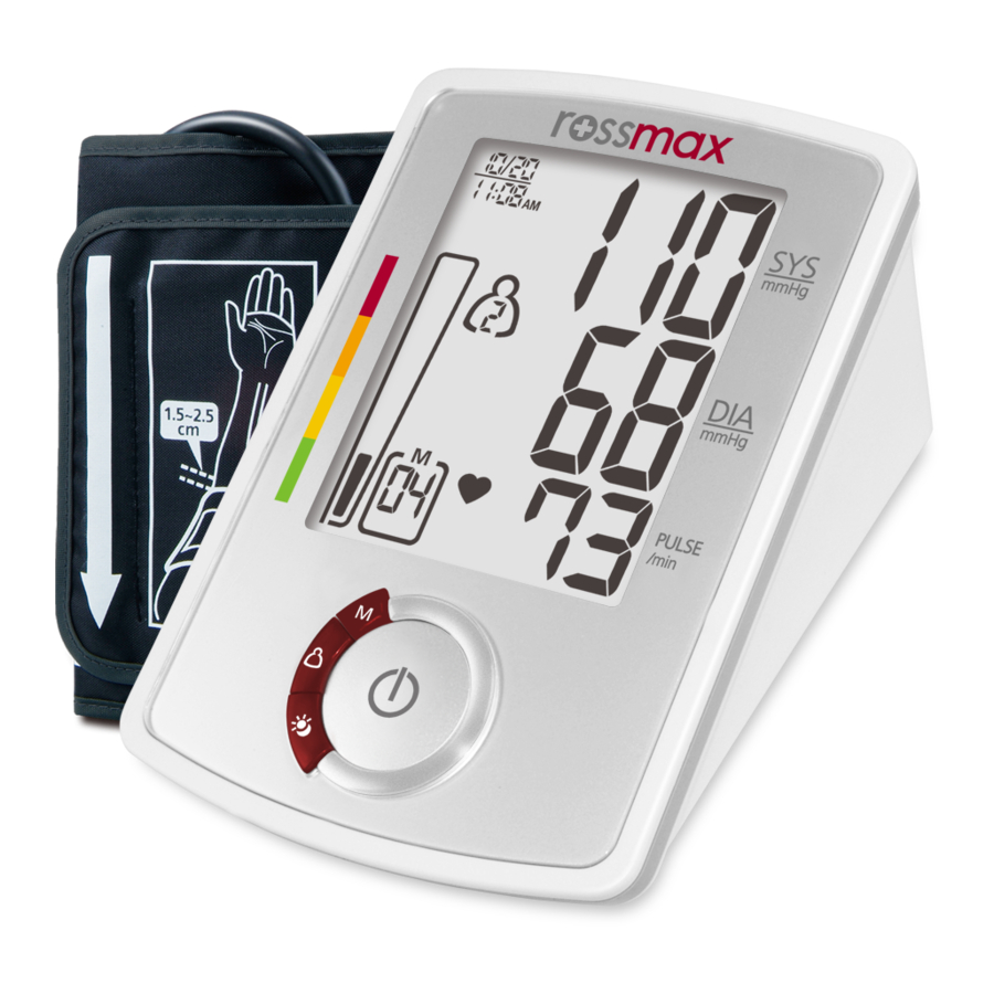 Rossmax AU941f - Blood Pressure Monitor Manual