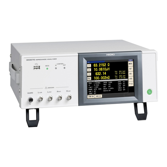 Hioki IM3570 Instruction Manual