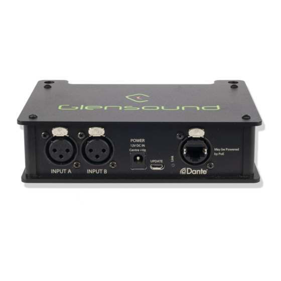Glensound Dante AOIP2M Manuals