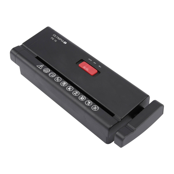 User Manuals: Olympia PS 16 Document Shredder