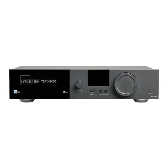 Lyngdorf Audio TDAI-3400 Quick Manual